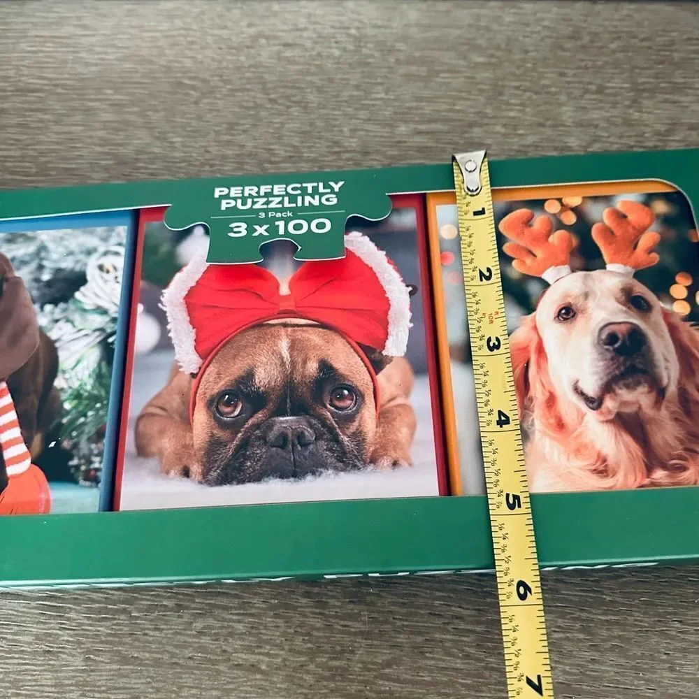 Christmas Dogs 3-pc Boxed Holiday Puzzles Set